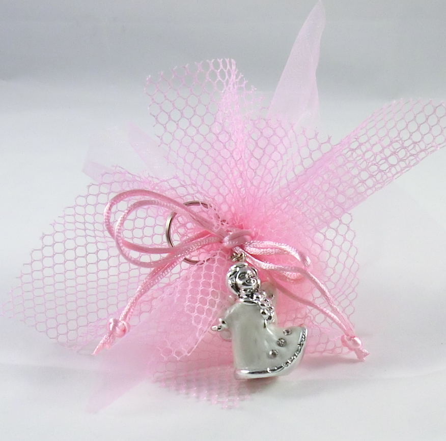 Sacchetto rosa con portachiavi angelo - Lighting ideas