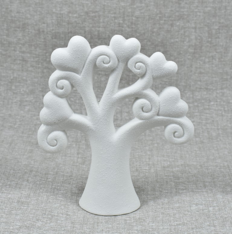 Bomboniera albero della vita in porcellana bianca opaca con cuori -  Lighting ideas