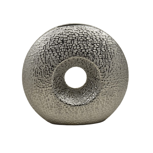 Vaso argento tondo in ceramica