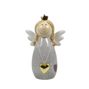 Angelo grande con ciondolo cuore oro