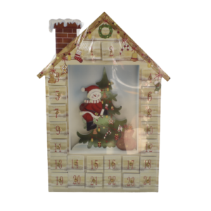 Calendario dell'avvento a forma di casetta