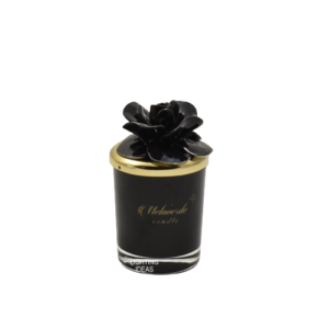 candela bomboniera fiore nero