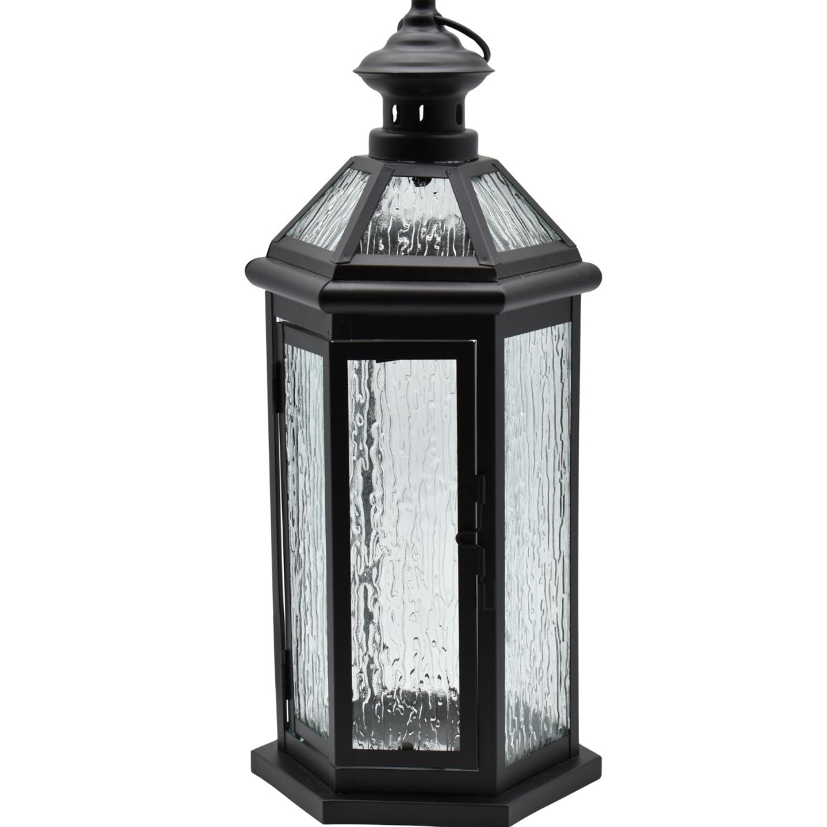 Lanterna arredo vetro e metallo nero