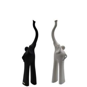 Elefante in ceramica nero e bianco oggettistica arredo