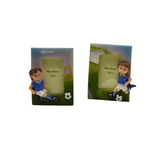bomboniera calciatore portafoto in resina