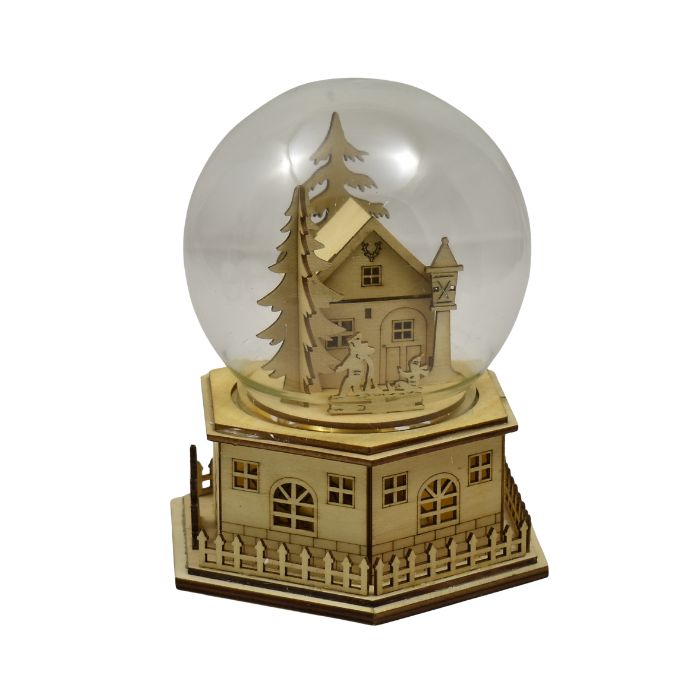 Carillon di Natale in legno con luci