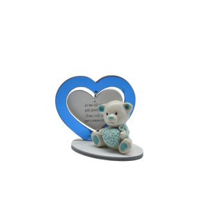 bomboniera battesimo bimbo orsetto con cuore blu