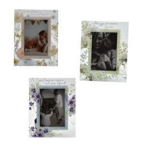 bomboniera Claraluna portafoto vetro decoro floreale