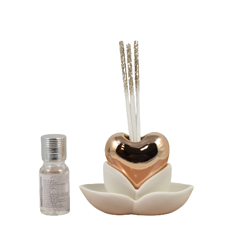 bomboniera diffusore cuore oro rosa