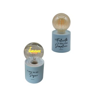 Bomboniera Claraluna lampada azzurra con luce led