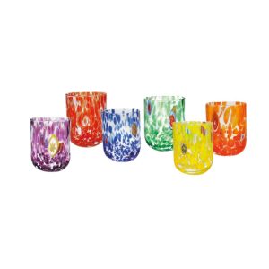 Set 6 bicchieri colorati vetro Brandani
