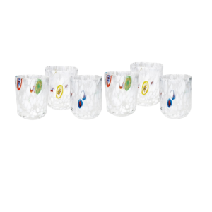 Set 6 bicchieri in vetro bianco Brandani
