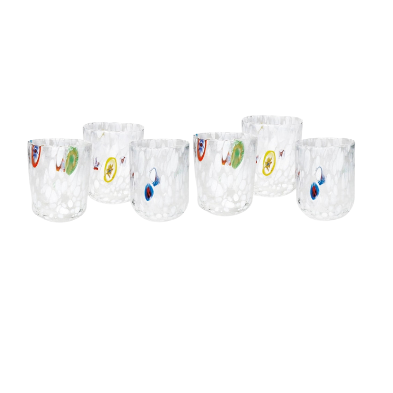 Set 6 Bicchiere Pavone bianco